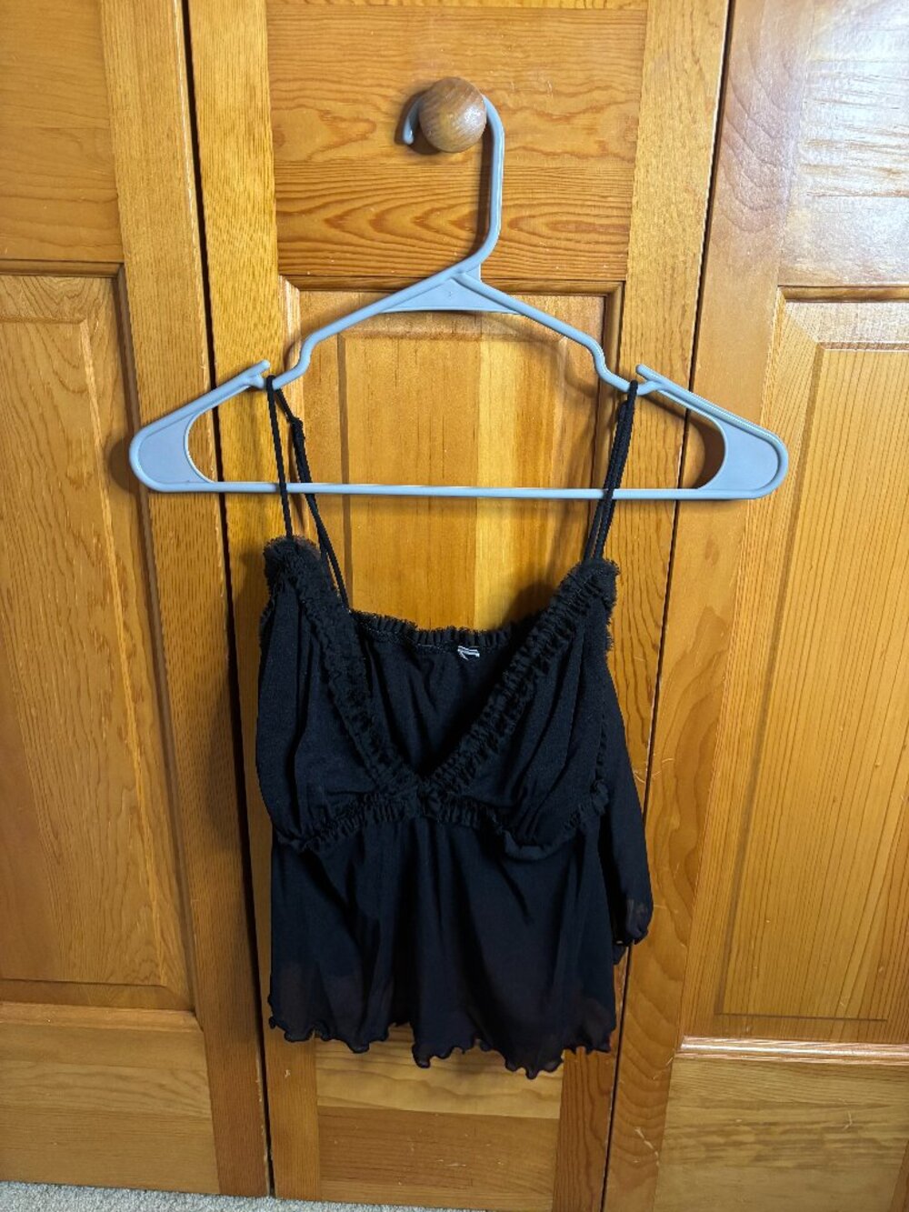 Urban Outfitters Black Flowy Going Out Top (Size XL)